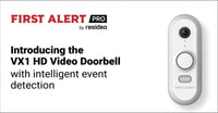 First Alert CAMW-WDB VX1 HD Video Doorbell Camera, White/Gray Trim