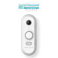 First Alert CAMW-WDB VX1 HD Video Doorbell Camera, White/Gray Trim