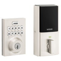 Weiser HC620 CNT Home Connect 620 Keypad Connected Smart Lock with Z-Wave 700 Chipset, Satin Nickel